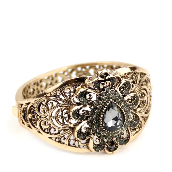 Sunspicems Vintage indien Bracelet Bijoux turc fleur Bracelet arabe femmes Bracelet rétro couleur or bohême mariée Bijoux de mariage