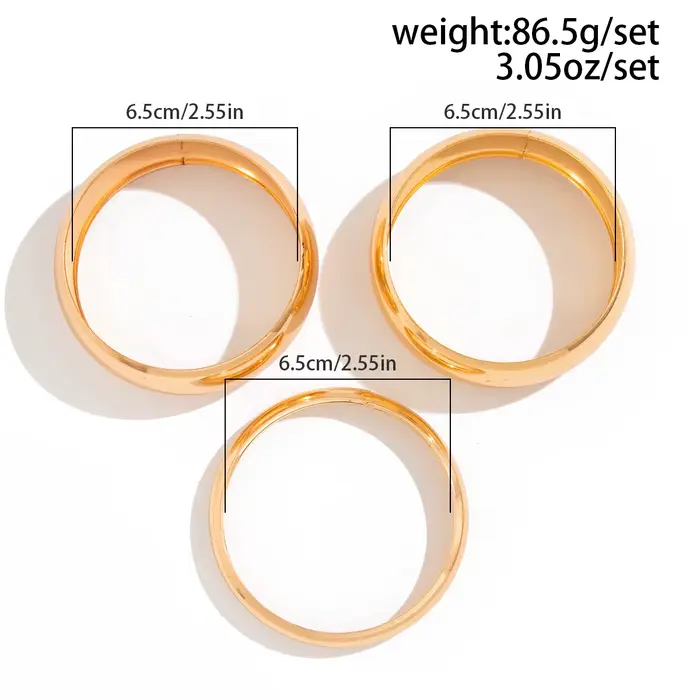 KunJoe-Bracelets Ronds Lisses pour Femme