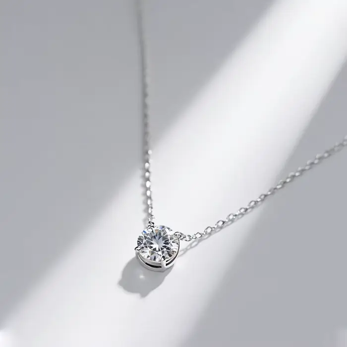Collier en argent Sterling 925 avec pendentif en Moissanite véritable, classique pour femmes, access