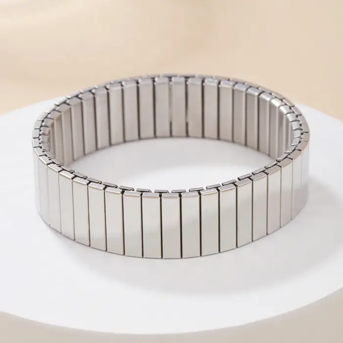 Bracelets élastiques en acier inoxydable pour hommes et femmes