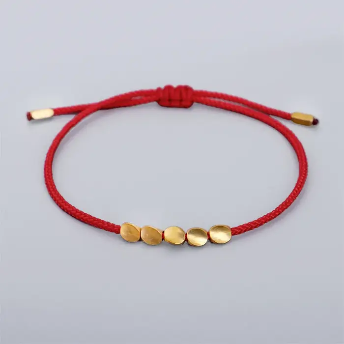 Bracelet ethnique bouddhiste tibétain en cuivre rouge pour femmes et hommes, 5 couleurs, corde tress