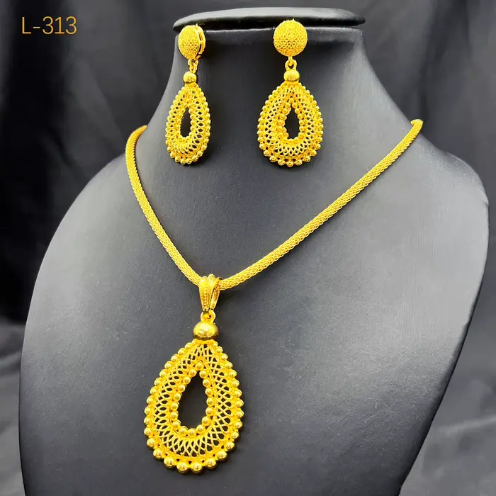 Ensembles de bijoux éthiopiens pour femmes, pendentif gouttelette, colliers de la présidence, boucle