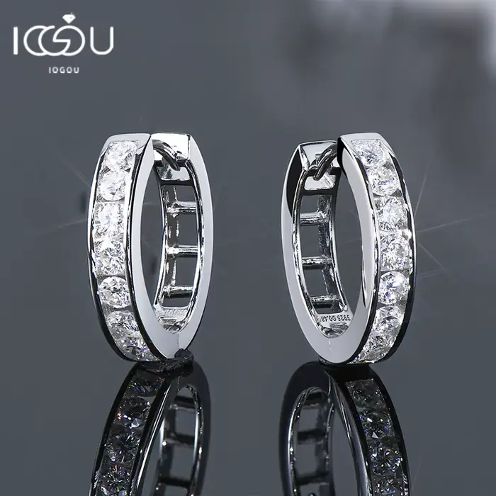 IOGOU – boucles d'oreilles Moissanite 2.5mm, cerceau personnalisé Huggie, argent Sterling 925 Original pour hommes et femmes, bijoux certifiés, nouveau 2023