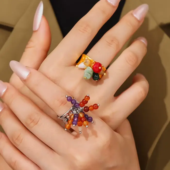 Bague bohème en acier inoxydable pour femmes