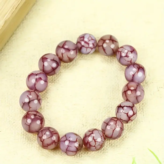 Bracelet en agate, bracelet de perles rondes, bracelet classique à la mode pour hommes et femmes.