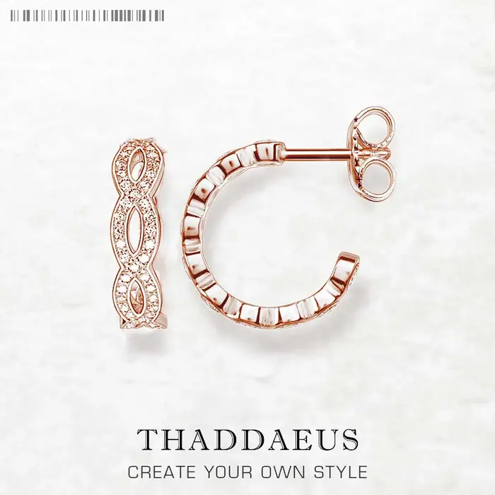 Boucles d'oreilles créoles en or Rose, amour infini, Style européen, bijoux fins Glam pour femmes, n