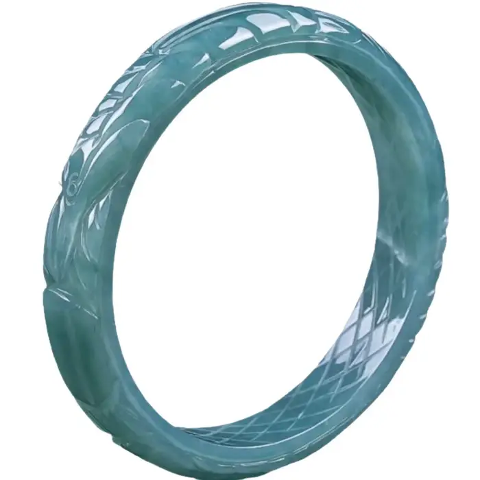 Bracelet en jadéite naturelle de qualité A, motif dragon et phénix sculpté, texture glace, bijou 3D unique, cadeau haut de gamme pour femme