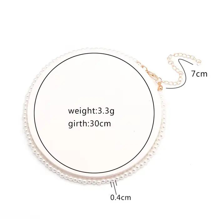 Collier ras du cou classique élégant en perles blanches pour femmes et hommes, idéal pour mariage, b