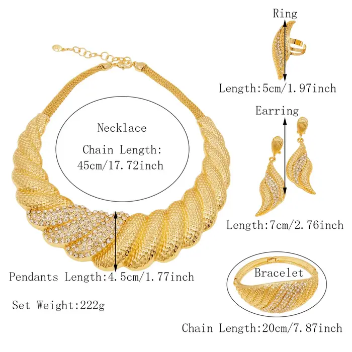 Ensemble de bijoux plaqué or pour femmes