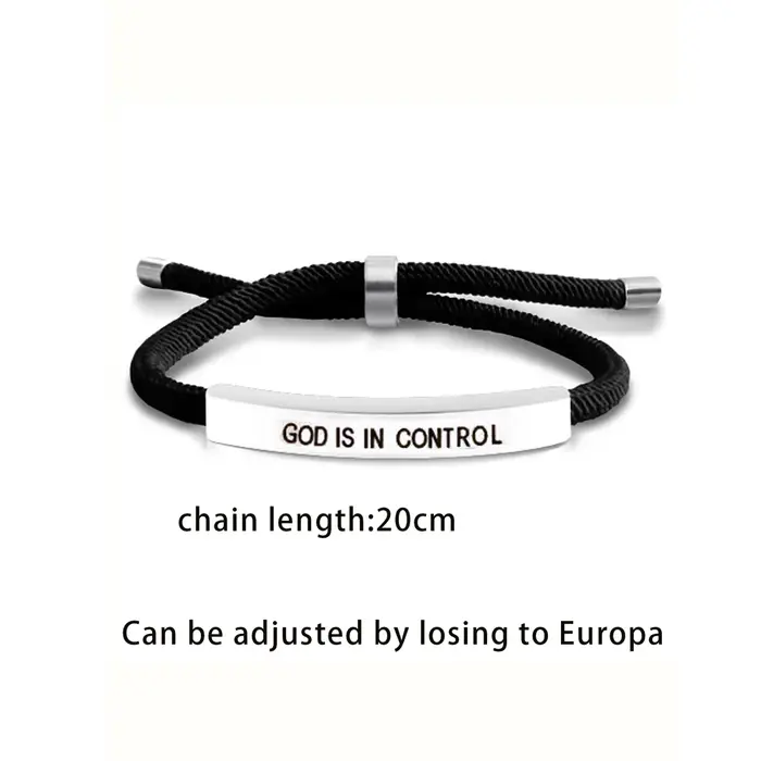 Bracelet inspirant réglable en acier inoxydable
