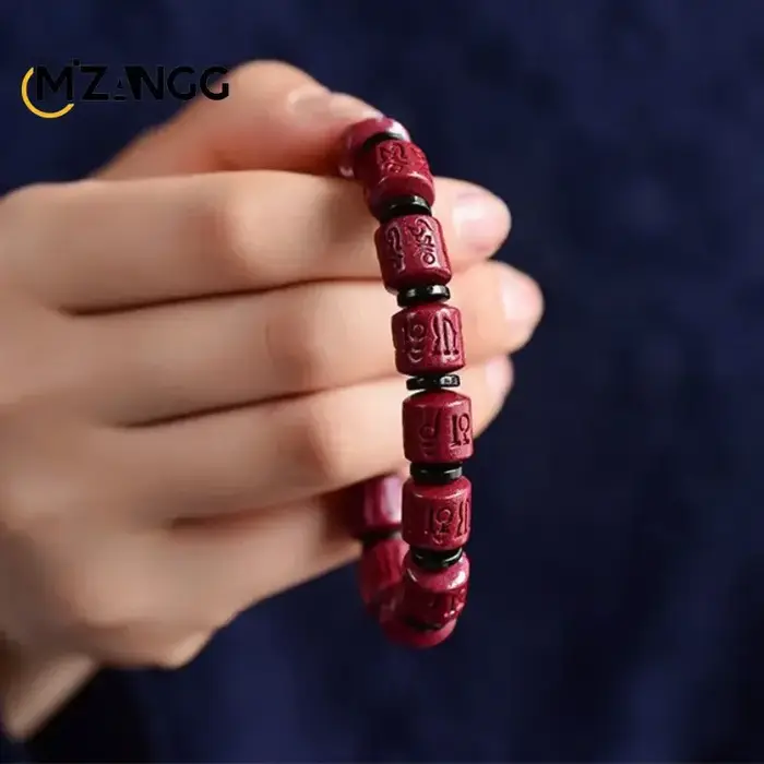 Bracelet à breloques en cinabre naturel