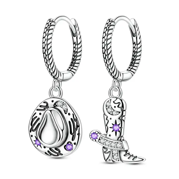 Boucles d'oreilles en argent Sterling 925 pour femmes, boucles d'oreilles brillantes en forme de pla