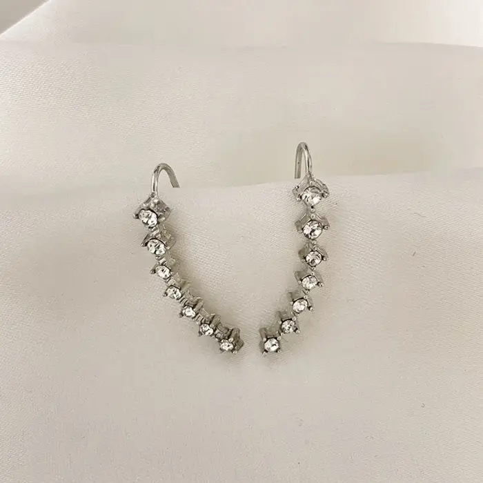Boucles d'Oreilles Chics en Strass Clair pour Femme