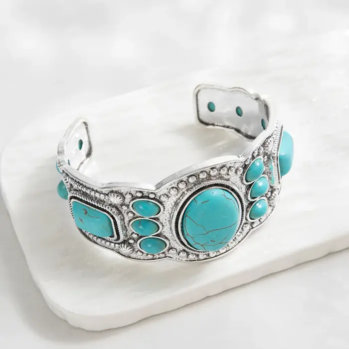 Bracelet manchette turquoise