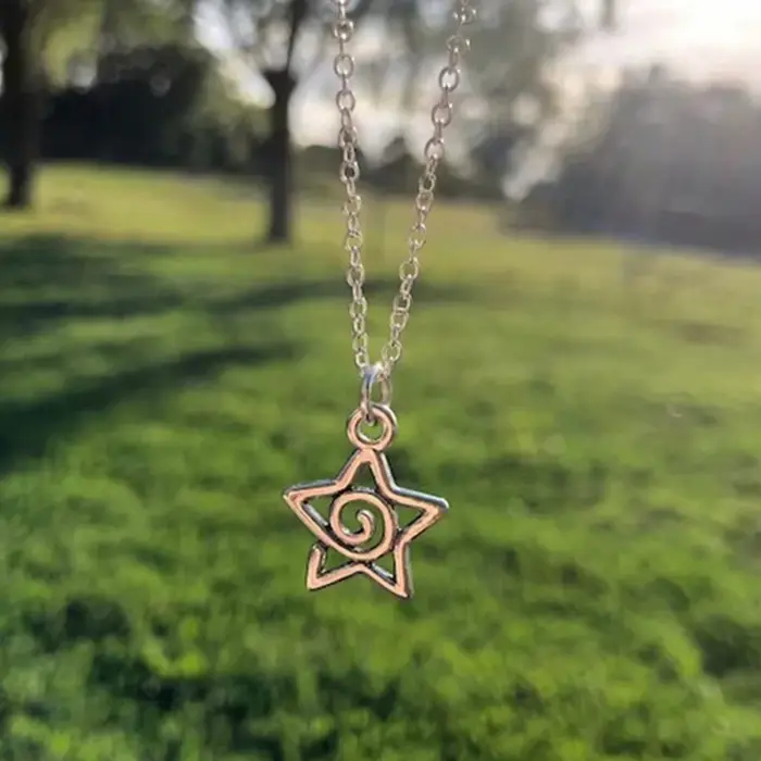 Collier pendentif étoile tourbillon en argent Y2K, adapté aux cadeaux de bijoux esthétiques pour fem