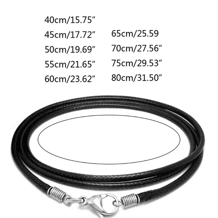 Cuir tressé corde colliers pendentif breloque résultats fermoir en acier inoxydable cordon pour bracelet à bricoler
