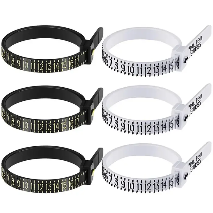 Outils de mesure de taille de bague en plastique pour personnalisation de bijoux pour hommes et femmes usages spéciaux et cadeaux d'anniversaire alliance bague de demande bijoux occasions spéciales