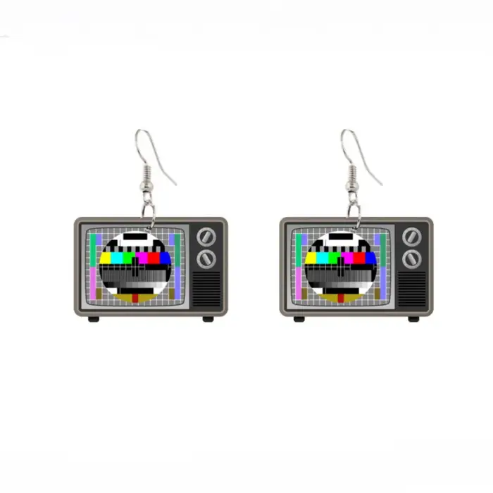 Boucles d'oreilles pendantes 2D plates en acrylique