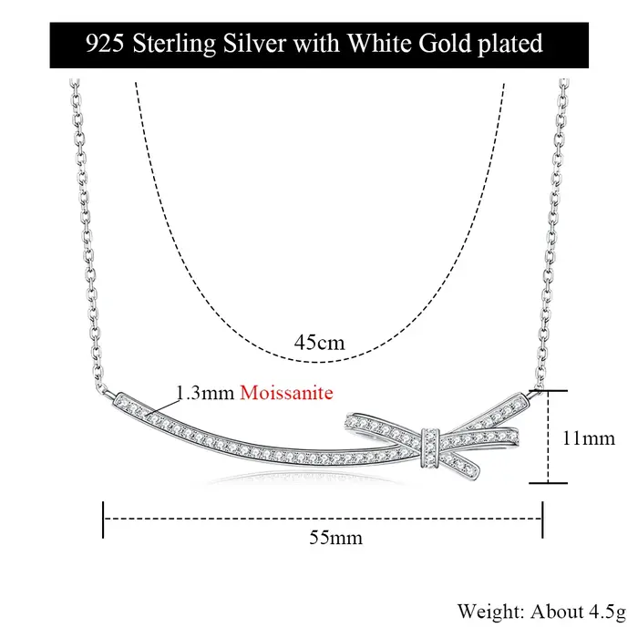 Collier M-JAJA Moissanite complet pour femme, argent regardé 925, diamant de laboratoire JO1.3 mm, p