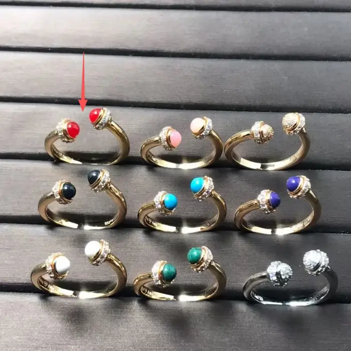 Bague rotative en argent 925 plaqué or avec agate naturelle