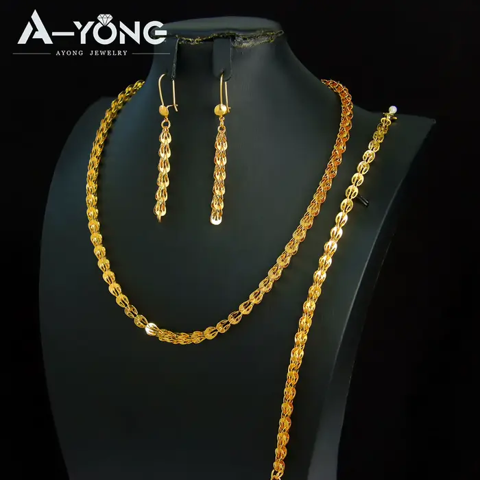 Ensemble de bijoux de mariage de mariée de dubaï
