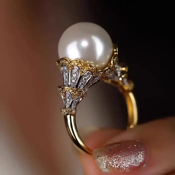 Huitan – bague en perles d'imitation pour femmes