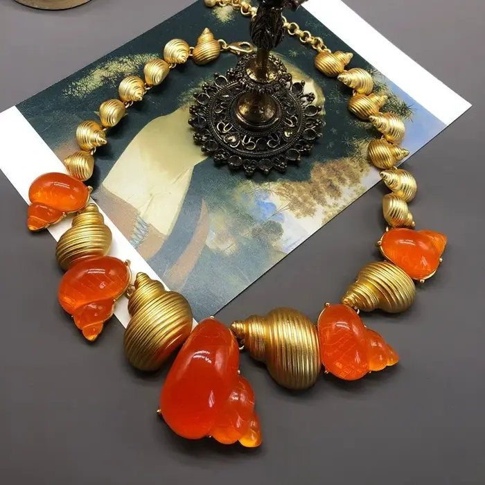 Accessoires de mode vintage KEQIU : collier coquillage