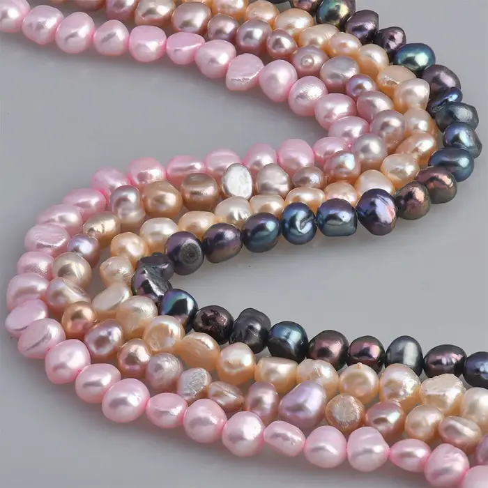 Perles de culture d'eau douce naturelles en blanc et gris pour bijoux baroques occasions spéciales femmes
