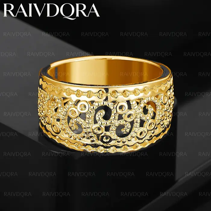 Bague en Zircon plaqué or 18 carats pour femmes, bijoux à la mode, motif Vintage, charme gracieux, c