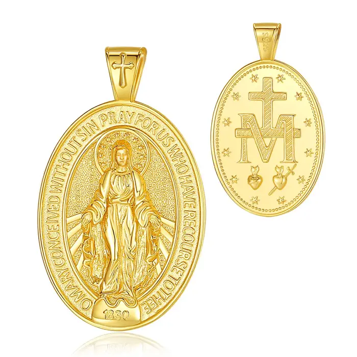 Eudora – collier Vierge Marie en argent Sterling 925, pendentif religieux en or 18 carats, amulette,