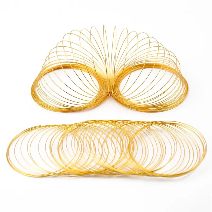 50 boucles de fil à mémoire de forme couleur or acier 0,6 mm, 60 mm de long, pour la fabrication de 