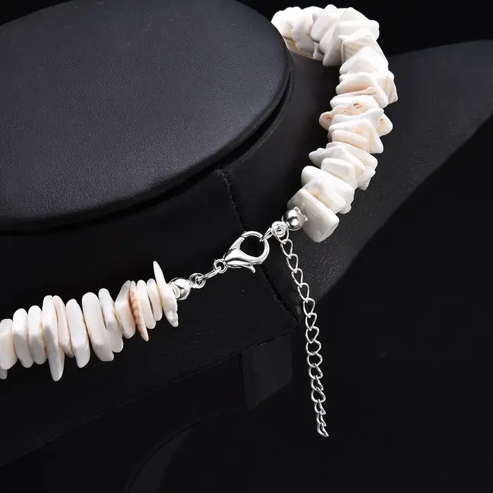 Collier de conque blanche pour femmes et hommes