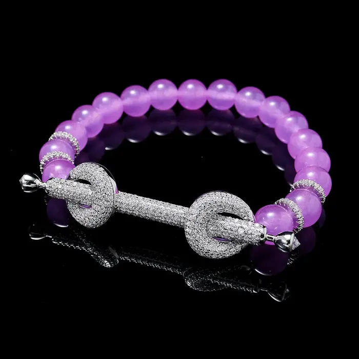 Bracelet en pierre naturelle colorée pour femme