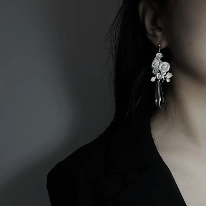 Boucles doreilles cristal texture alliage abstrait visage style retro punk hommes femmes mode bijoux cadeaux fête