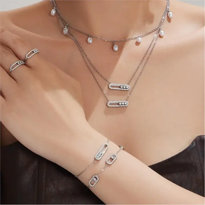 Ensemble de bijoux 3-en-1 pour femme : collier