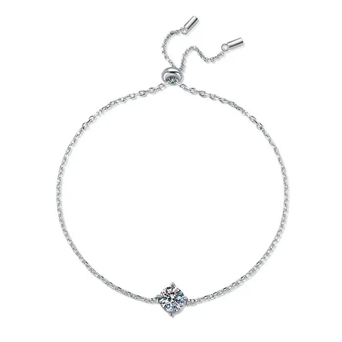 Bracelets Smyoue 1CT 6,5 mm en zircon/moissanite pour femmes, chaîne classique réglable, diamant de 
