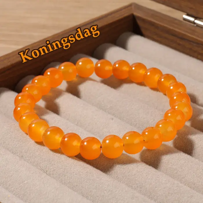 Bracelet exquis en perles de cristal orange – Fait à la main – Unisexe – Le meilleur cadeau pour les amoureux