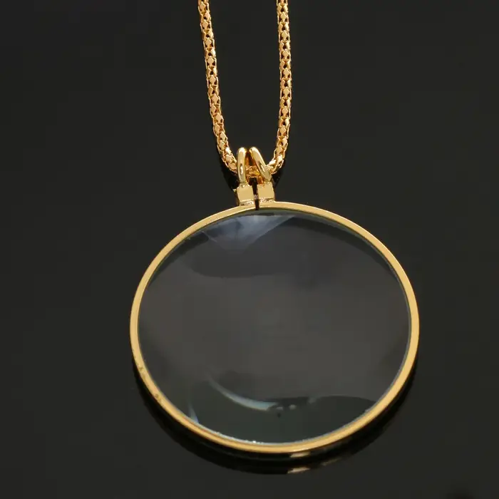 Collier à lentille monocle avec loupe 6x en verre et métal pour amateurs collectionneurs bijoutiers et étudiants occasions spéciales
