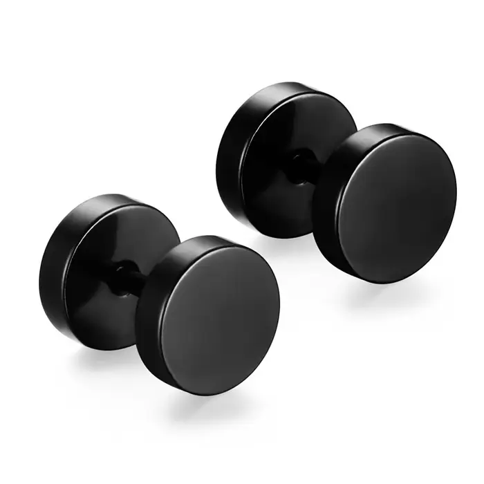 1 paire de boucles d'oreilles rondes en acier inoxydable pour hommes et femmes, ne se décolore pas, 