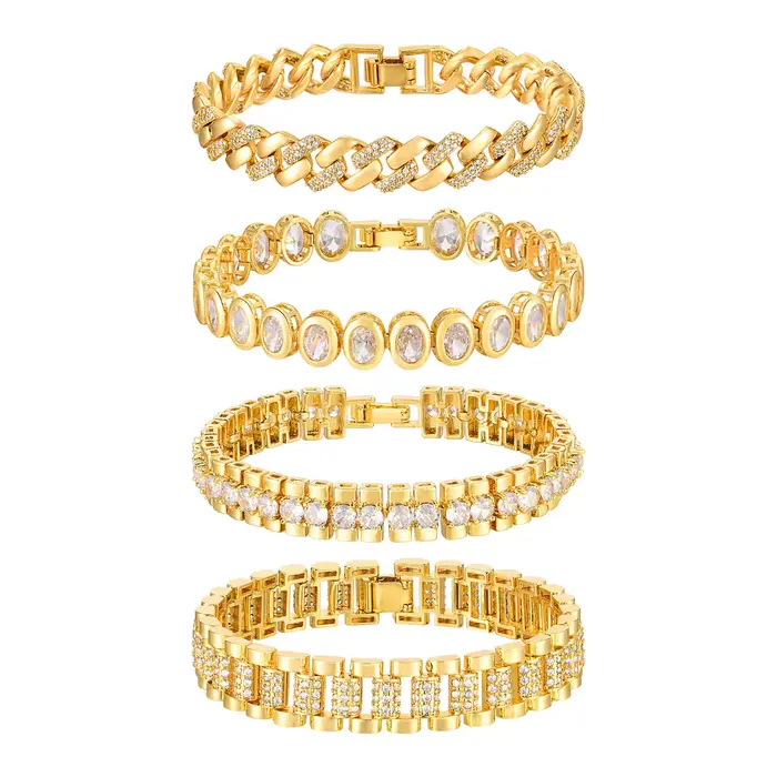 Bracelet de tennis, bracelet en chaîne de strass en zircone cubique CZ