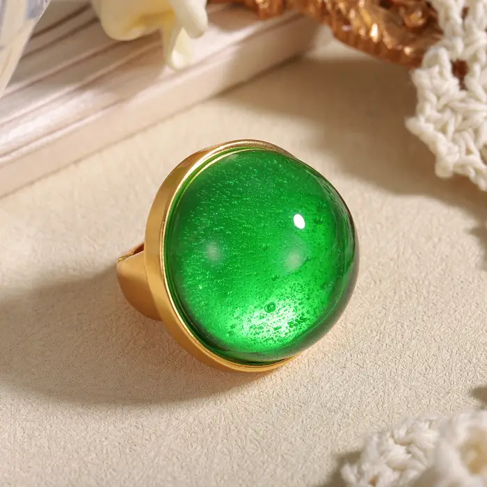 Bague Chic Dôme en Cristal Vert