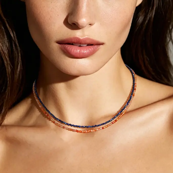 Collier bohème en pierre naturelle lapis lazuli