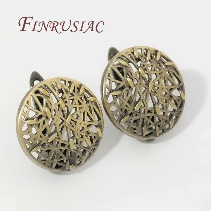 Fermoirs de boucles d'oreilles en bronze antique pour hommes et femmes