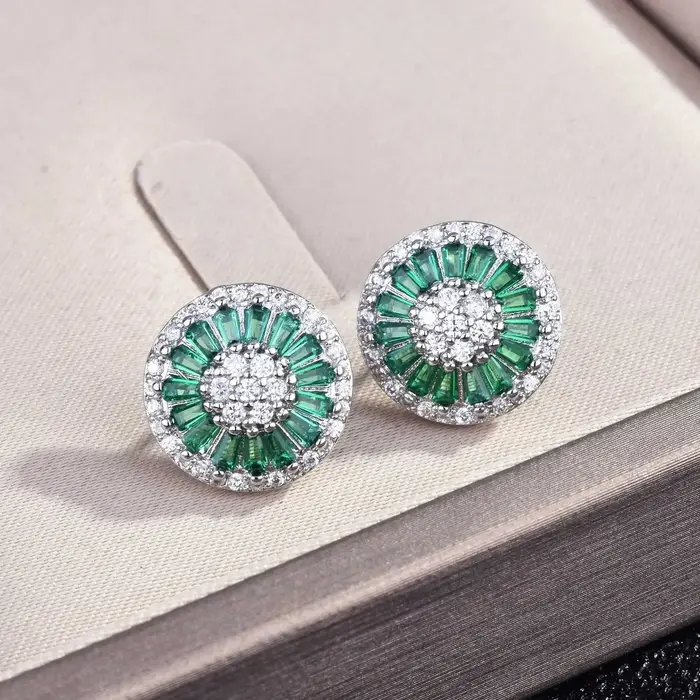 DIWENFU réel S925 en argent Sterling boucle d'oreille goutte naturel émeraude bijoux pour femmes Fin