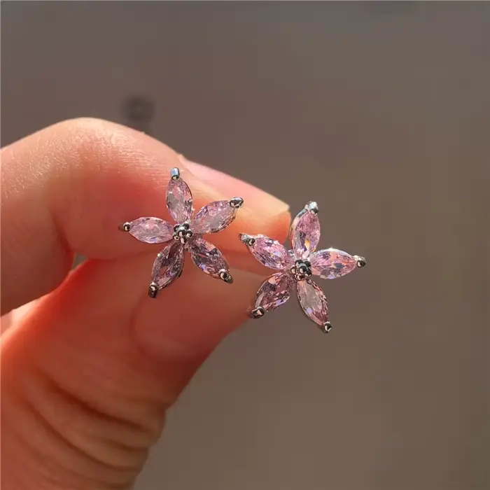 Boucles d'oreilles étoile en argent sterling 925 avec zircone cubique pour femme, bijoux de mariage, occasions spéciales et cadeaux romantiques