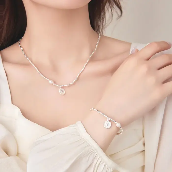 Ensemble de bracelets et colliers en argent Sterling 925 pour femmes