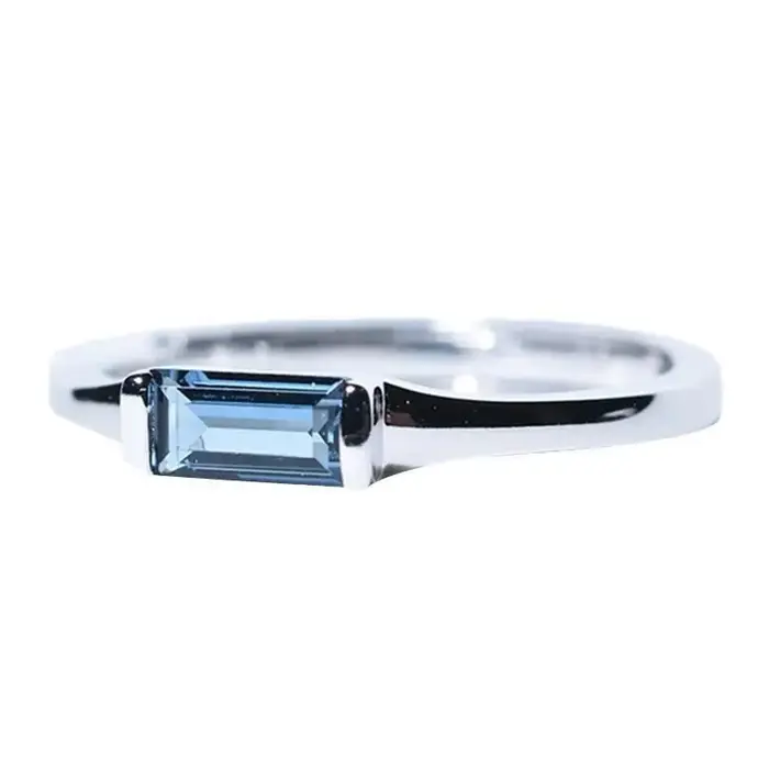 Bague géométrique bleue pour femme