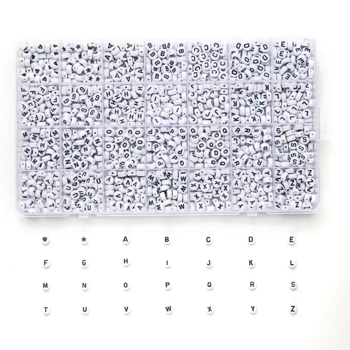Kit de fabrication de bracelets d'amitié, 1400 pièces, perles de lettres assorties, perles de l'alph