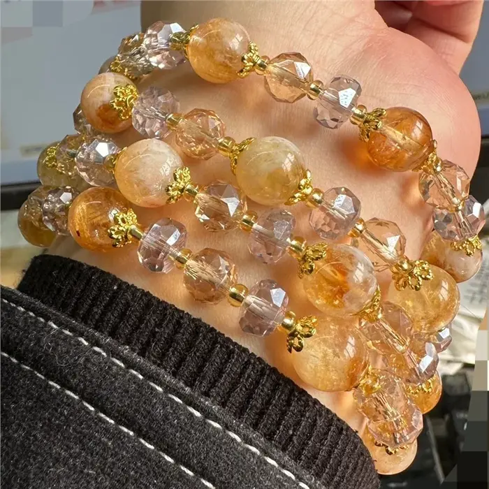 Bracelet en perles de citrine pour femme