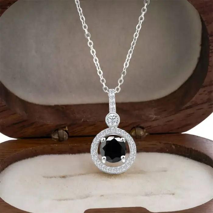 Collier de luxe en Moissanite pour femmes, 1 carat, pendentif en argent Sterling 925 véritable, bijo